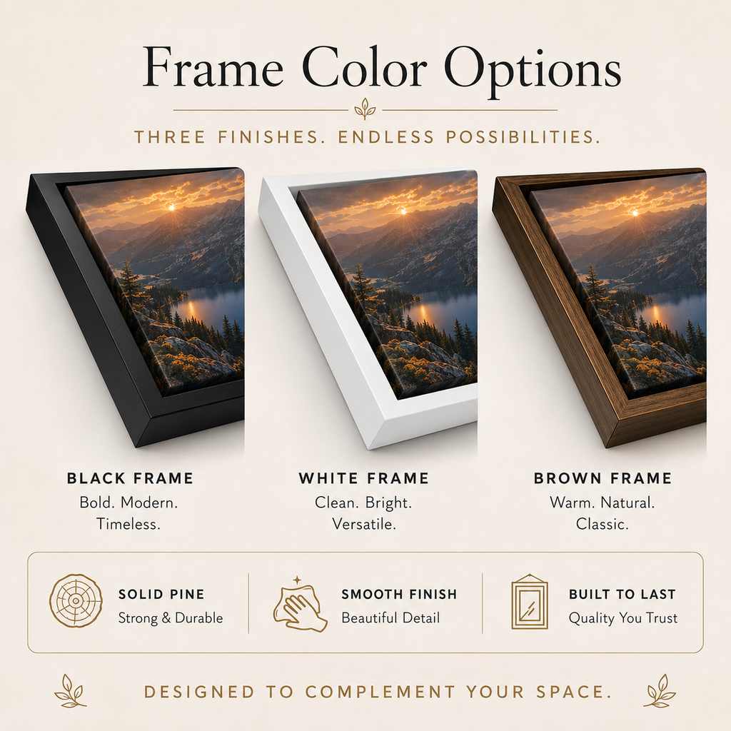 Colorado Mountain Wall Art Floating Frame Canvas Print
