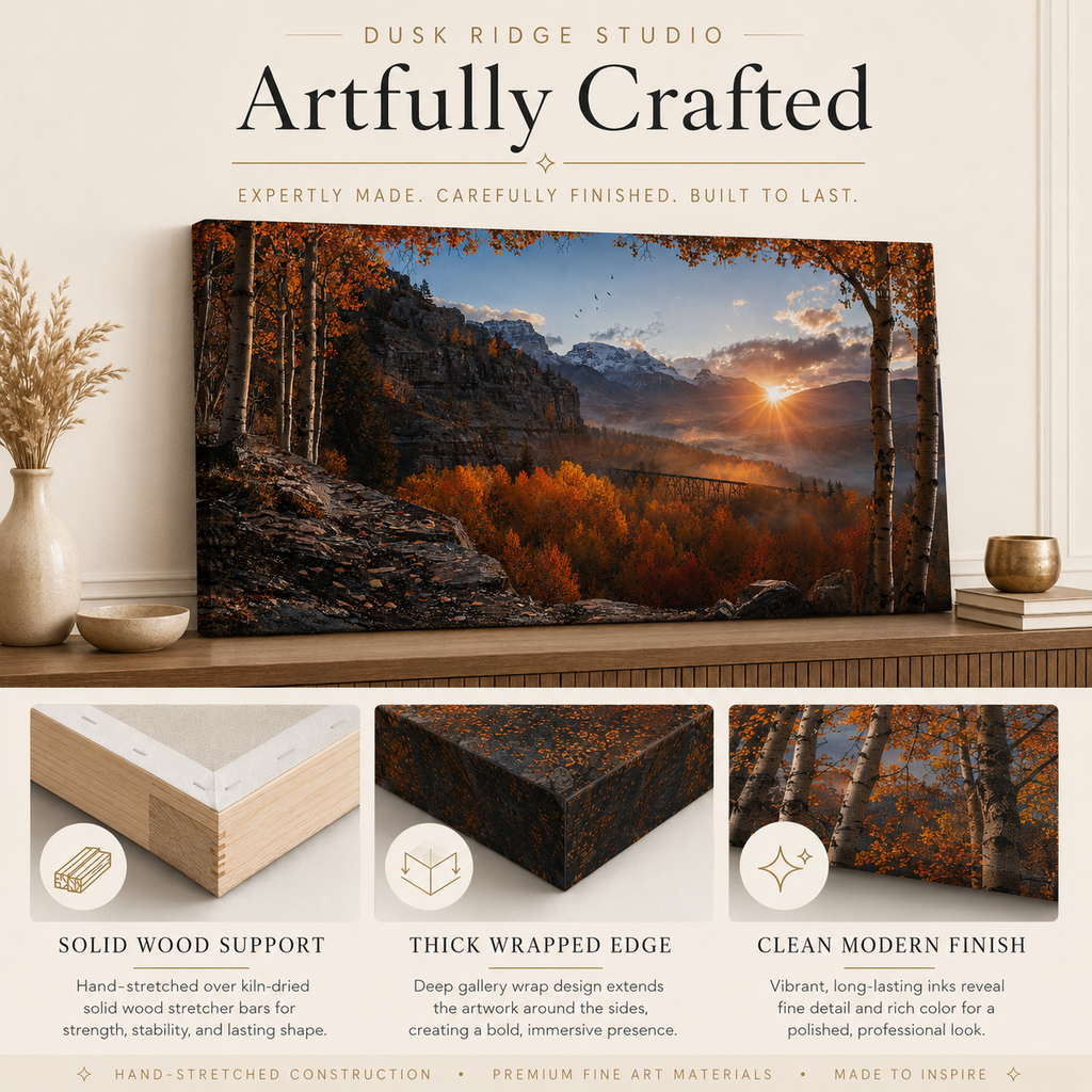 Fall Aspen Crimson Expanse Canvas Print, Colorado Mountain Wall Art