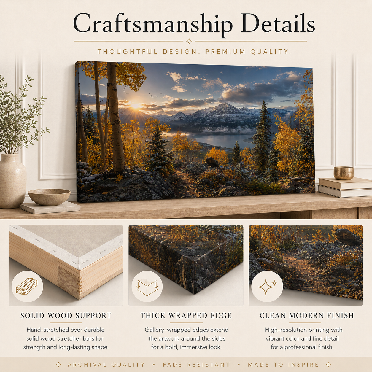 Fall Aspen Trailhead Expanse Canvas Print, Colorado Mountain Wall Art