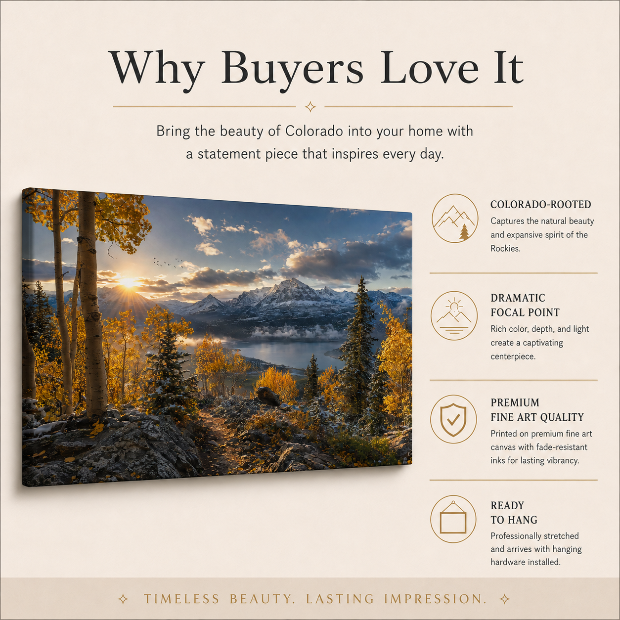 Fall Aspen Trailhead Expanse Canvas Print, Colorado Mountain Wall Art