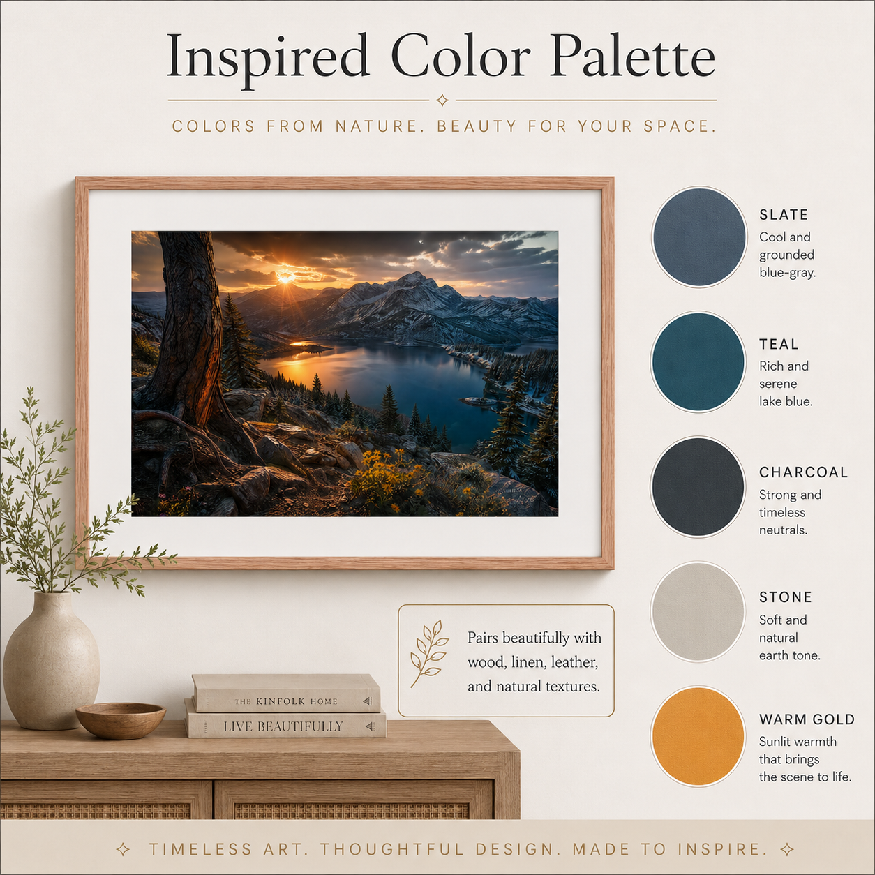 Colorado Mountain Art Print Matted Frame