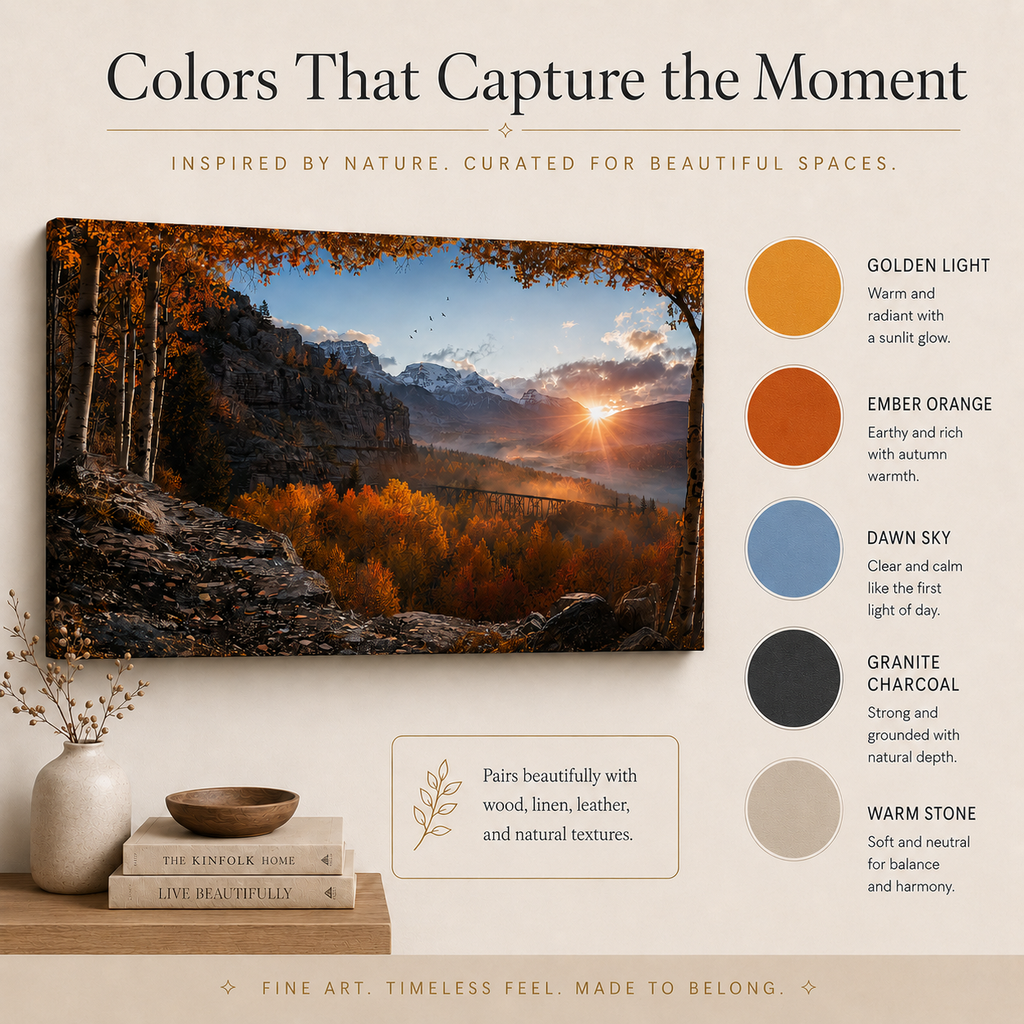 Fall Aspen Crimson Expanse Canvas Print, Colorado Mountain Wall Art