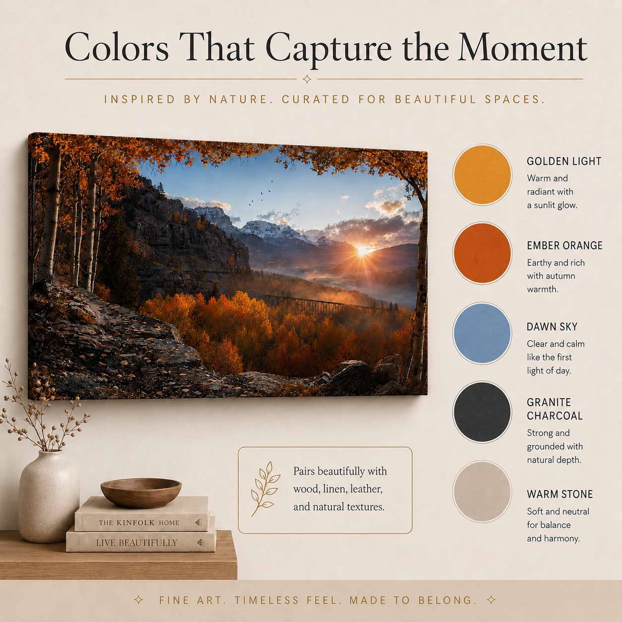 Fall Aspen Crimson Expanse Canvas Print, Colorado Mountain Wall Art