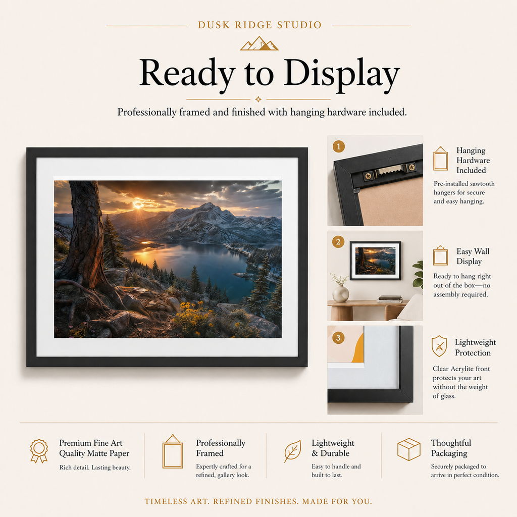 Colorado Mountain Art Print Matted Frame