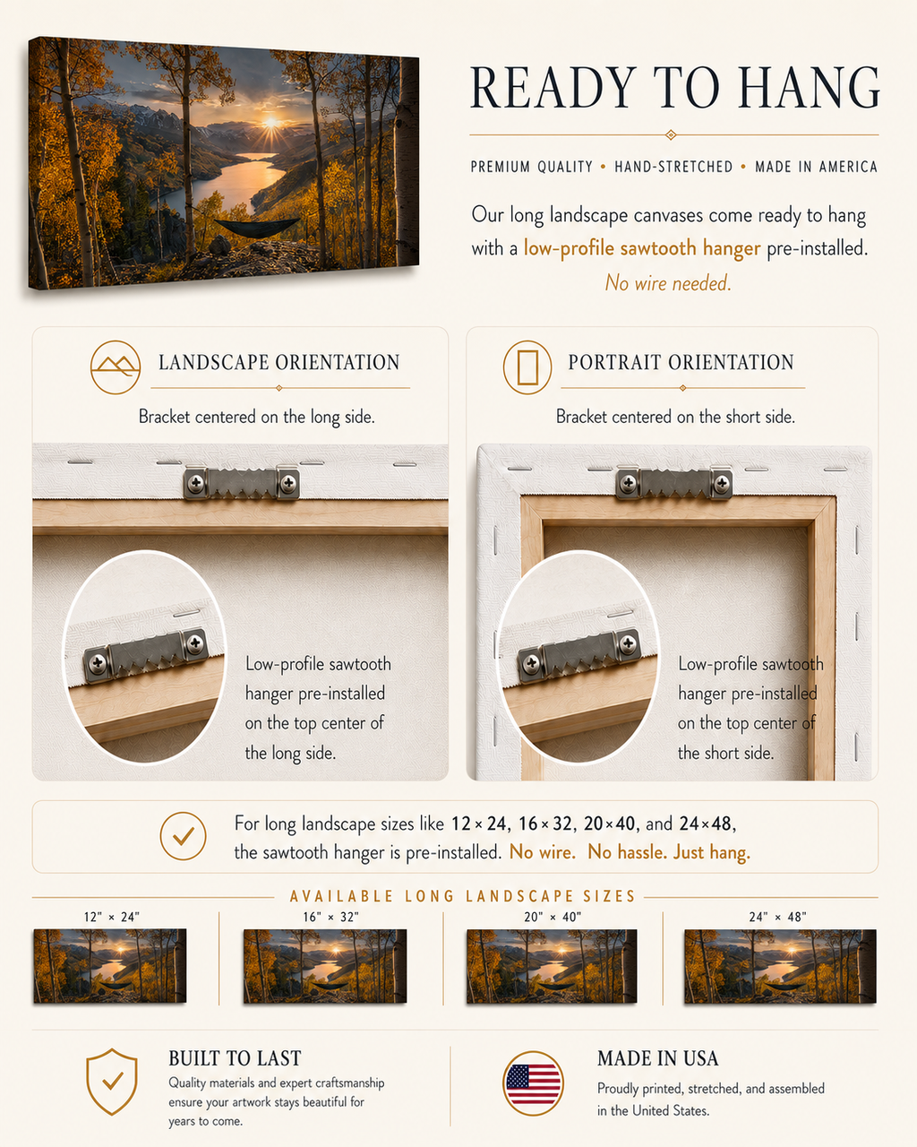 Fall Aspen Hammock Canvas Print, Colorado Mountain Sunset Wall Art