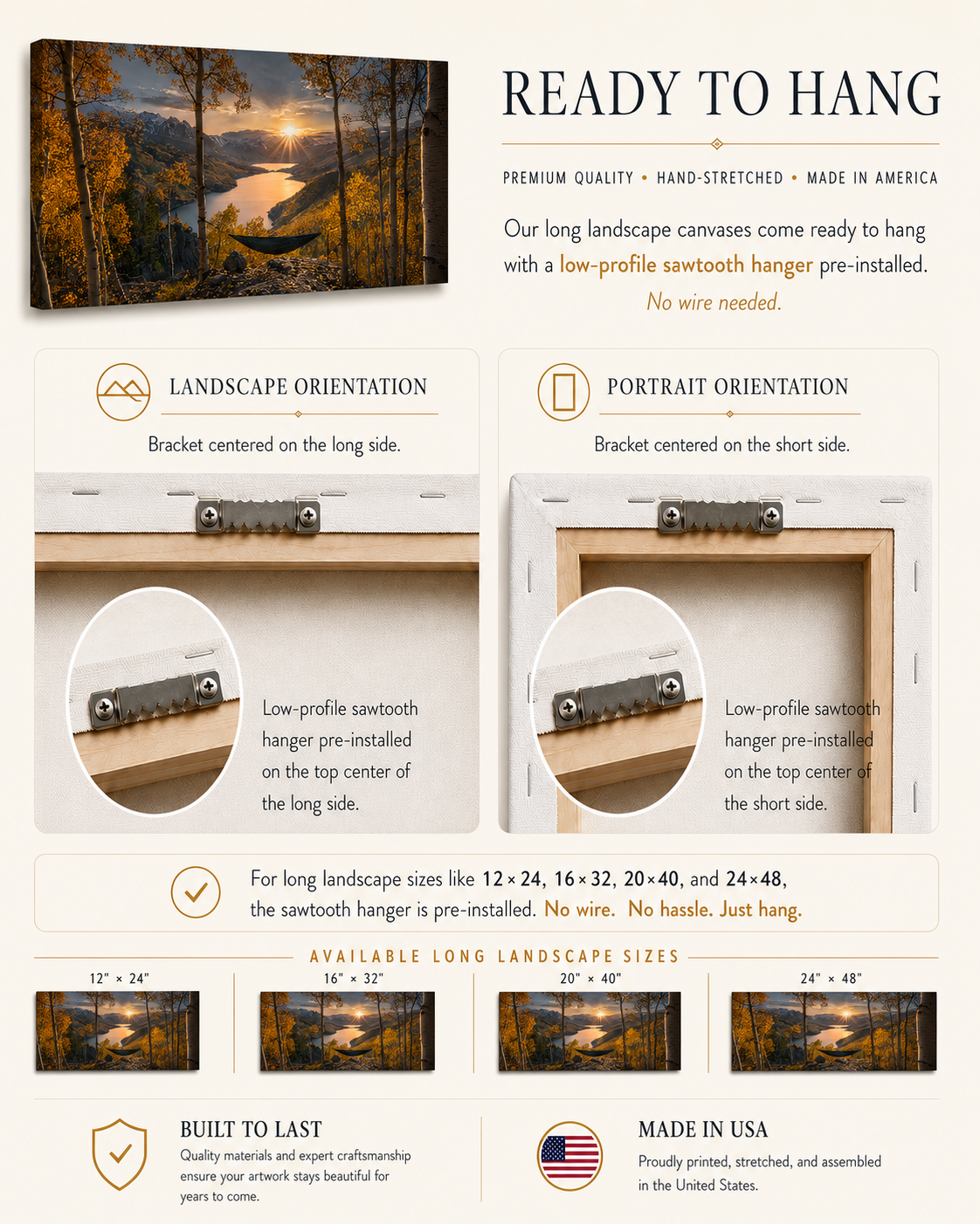 Fall Aspen Hammock Canvas Print, Colorado Mountain Sunset Wall Art