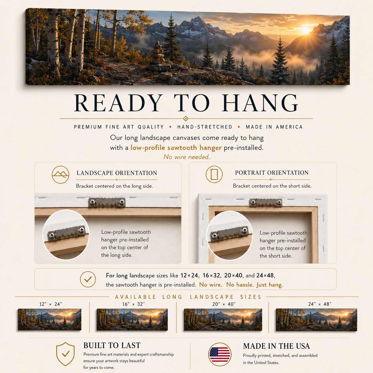 Fall Aspen Sunrise Trail Canvas Print, Colorado Mountain Wall Art
