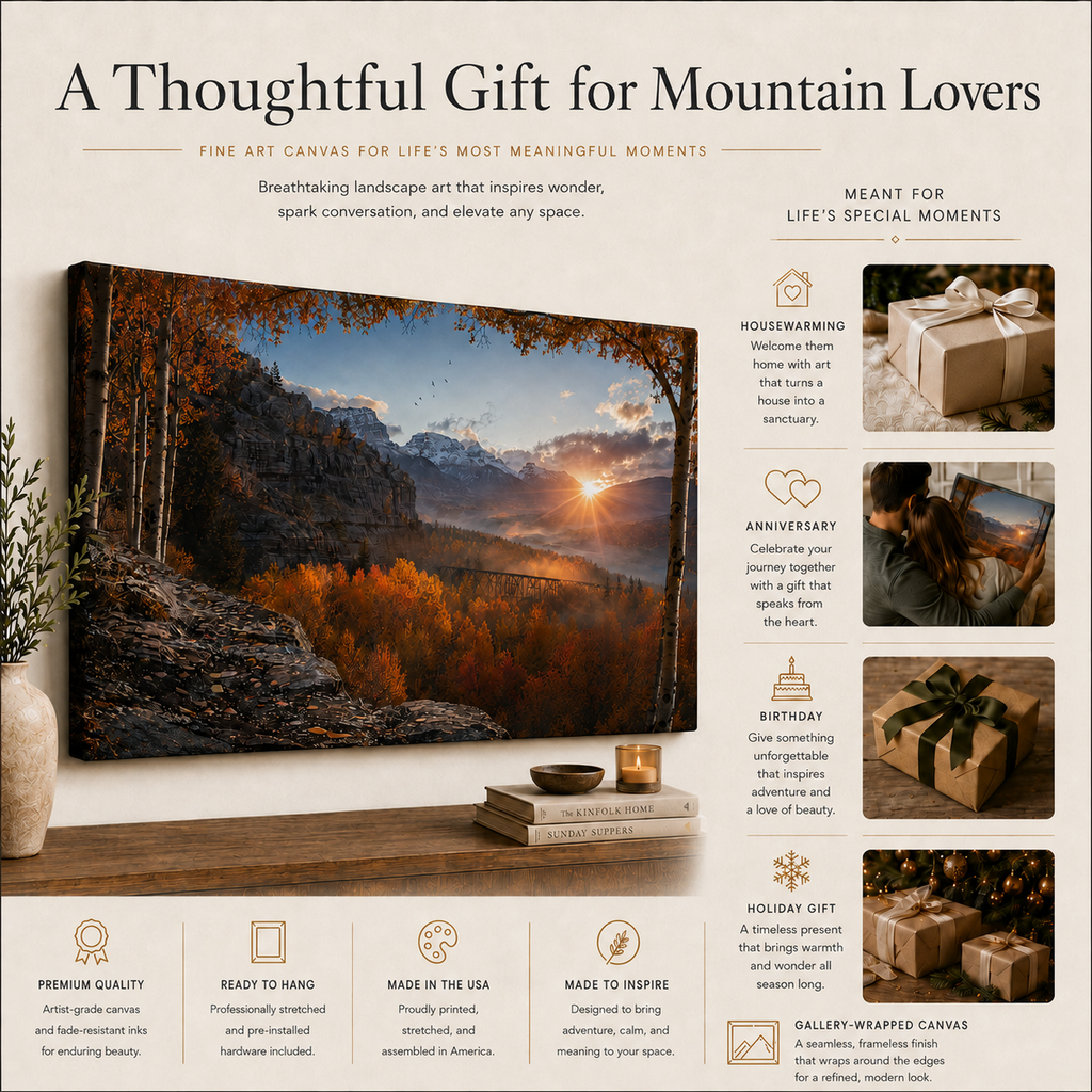Fall Aspen Crimson Expanse Canvas Print, Colorado Mountain Wall Art