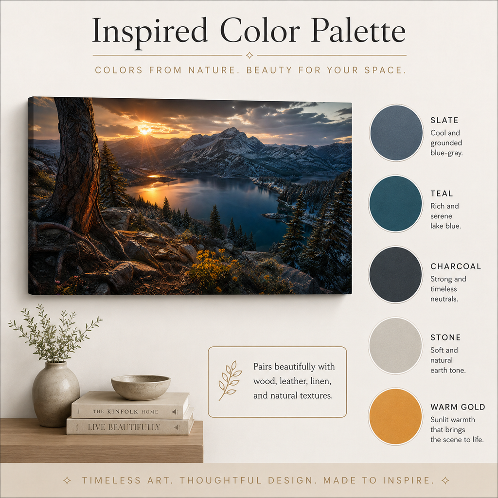 Dark Mountain Canvas Print, Colorado Alpine Landscape Wall Art
