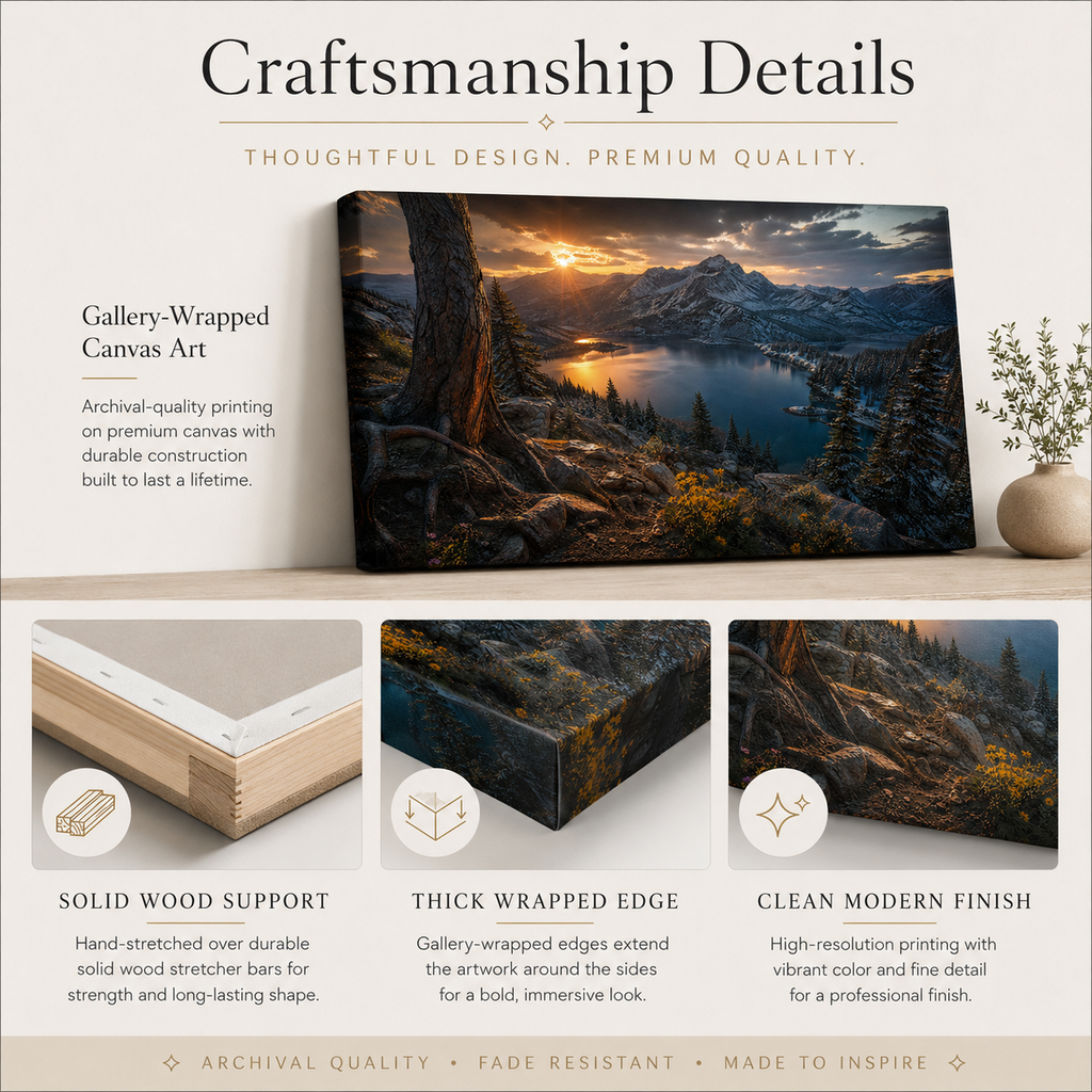 Dark Mountain Canvas Print, Colorado Alpine Landscape Wall Art
