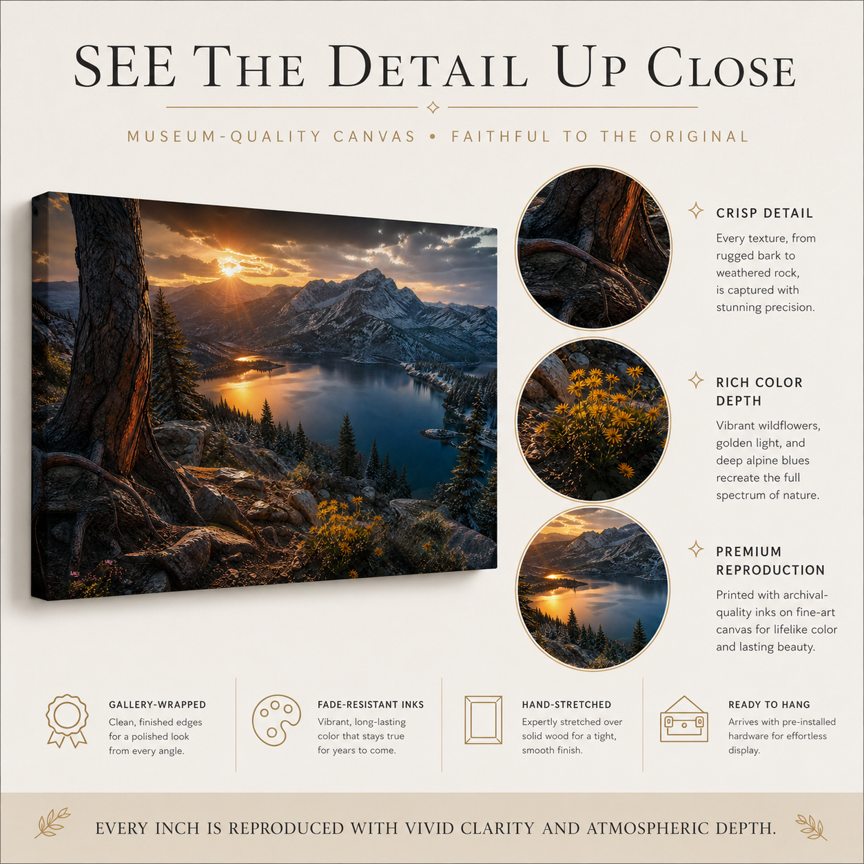 Dark Mountain Canvas Print, Colorado Alpine Landscape Wall Art