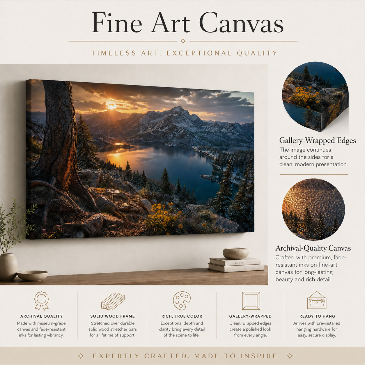 Dark Mountain Canvas Print, Colorado Alpine Landscape Wall Art