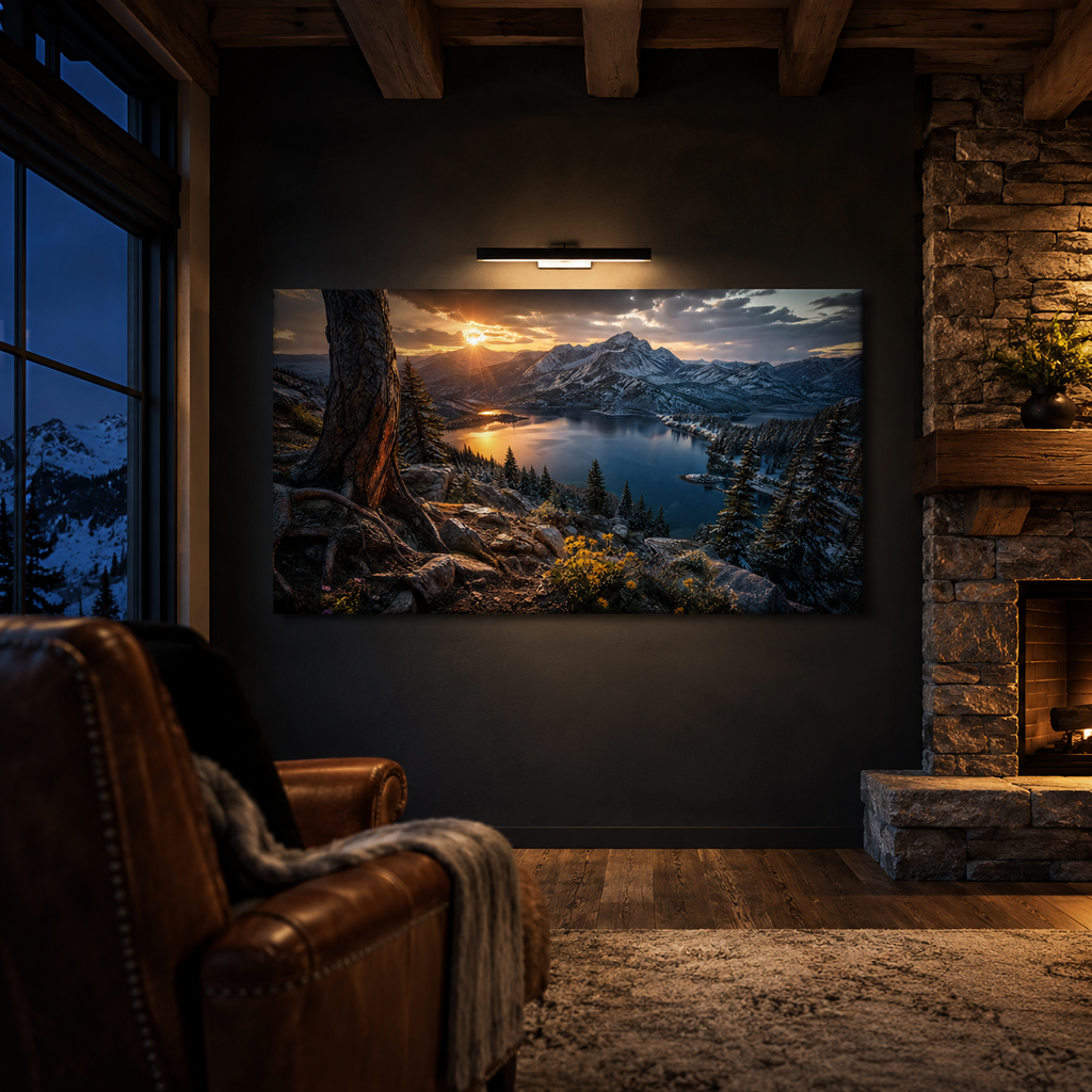 Dark Mountain Canvas Print, Colorado Alpine Landscape Wall Art
