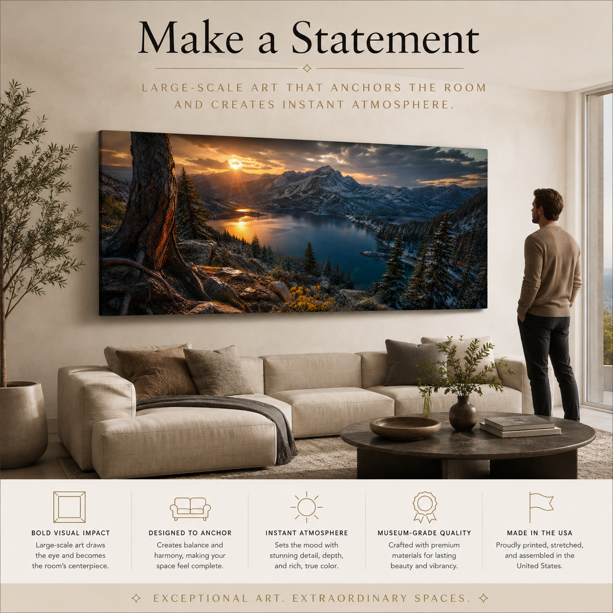 Dark Mountain Canvas Print, Colorado Alpine Landscape Wall Art