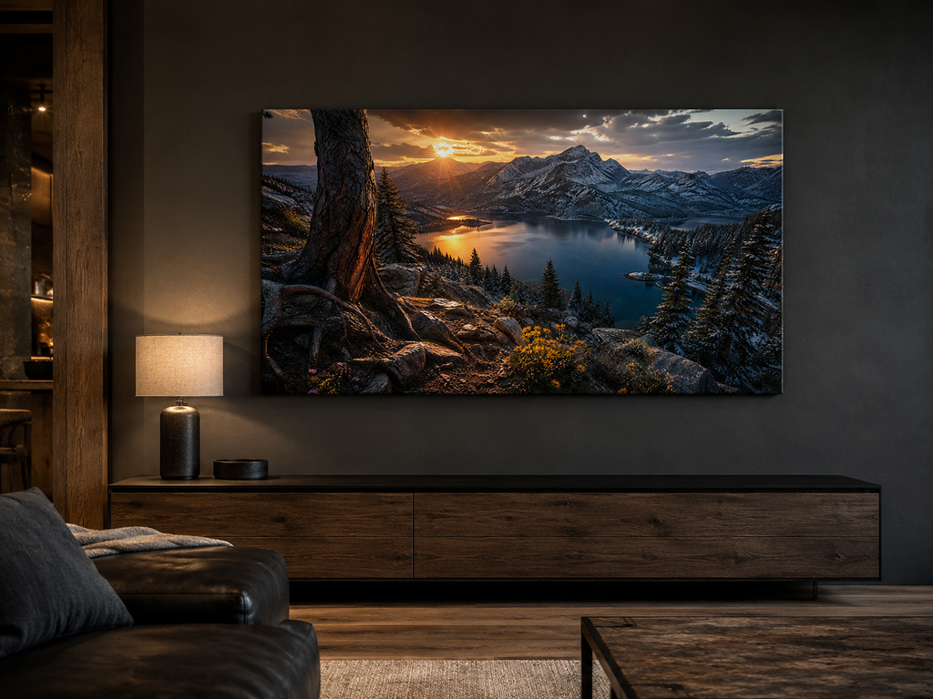 Dark Mountain Canvas Print, Colorado Alpine Landscape Wall Art