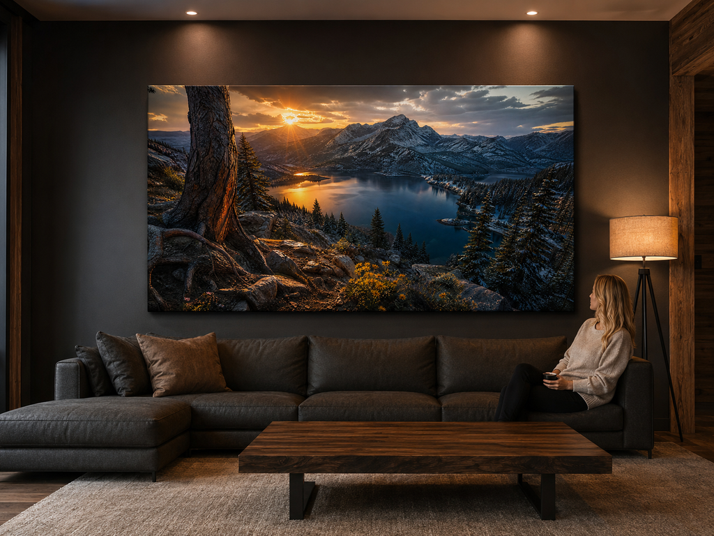 Dark Mountain Canvas Print, Colorado Alpine Landscape Wall Art