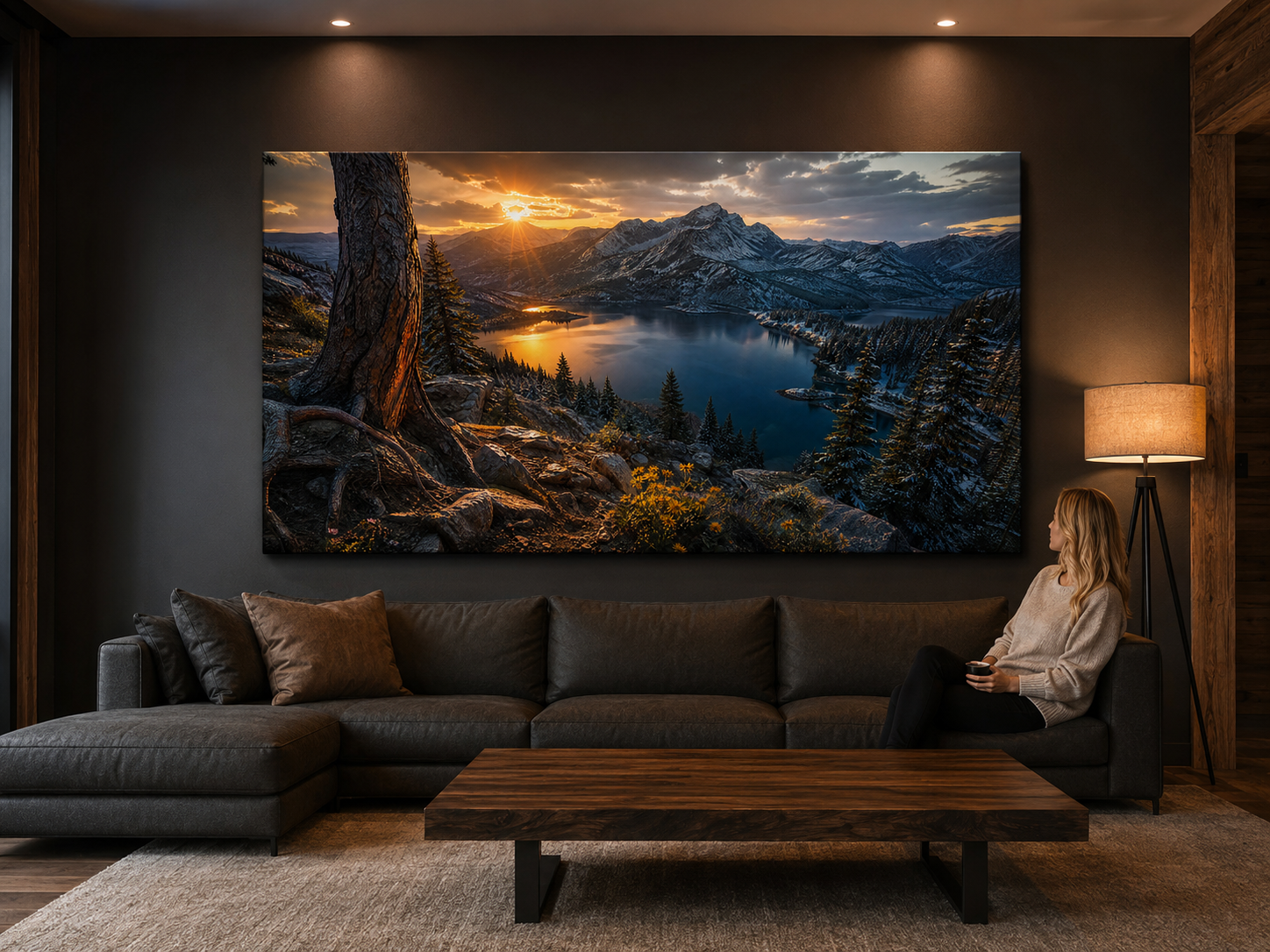 Dark Mountain Canvas Print, Colorado Alpine Landscape Wall Art