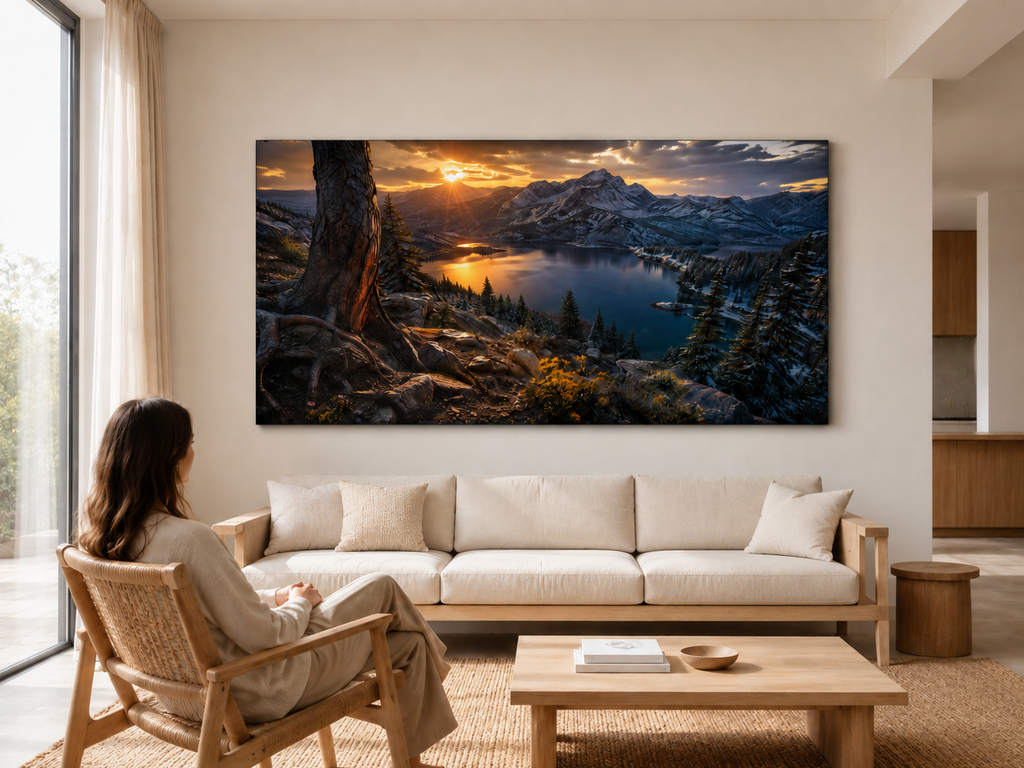 Dark Mountain Canvas Print, Colorado Alpine Landscape Wall Art