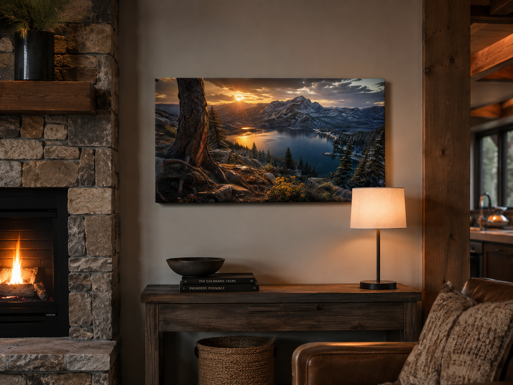 Dark Mountain Canvas Print, Colorado Alpine Landscape Wall Art