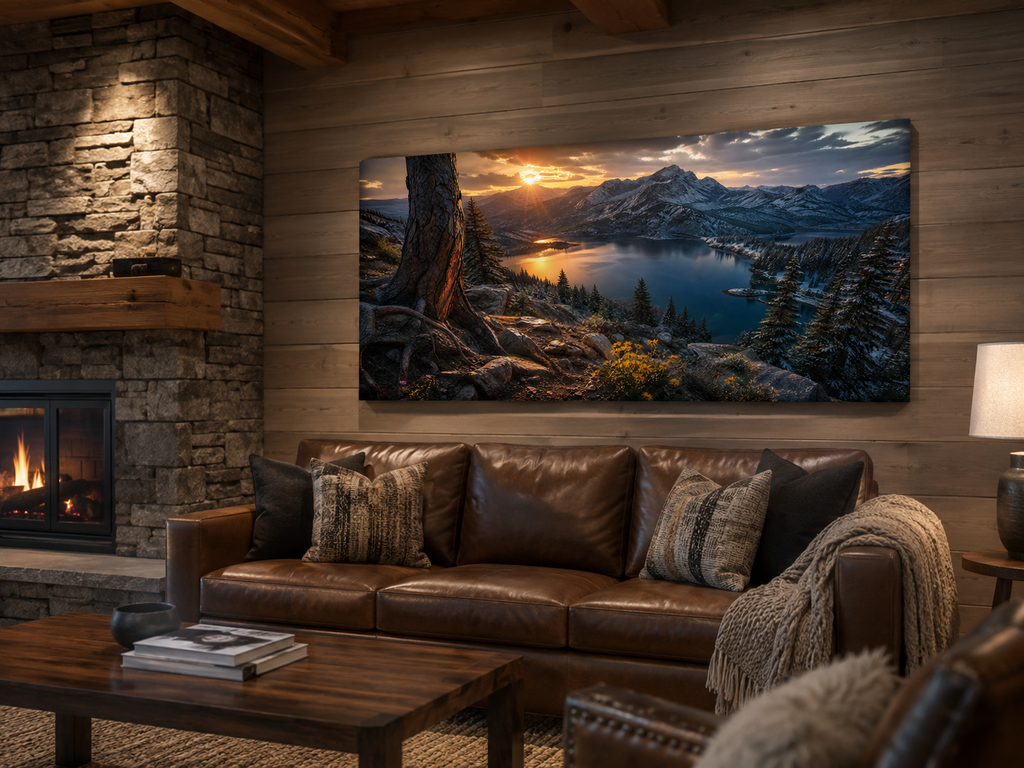 Dark Mountain Canvas Print, Colorado Alpine Landscape Wall Art