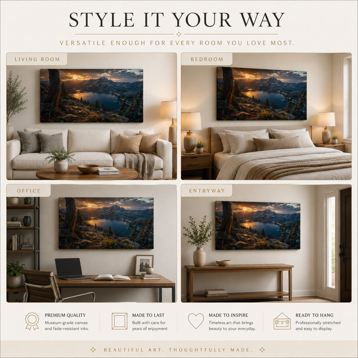 Dark Mountain Canvas Print, Colorado Alpine Landscape Wall Art