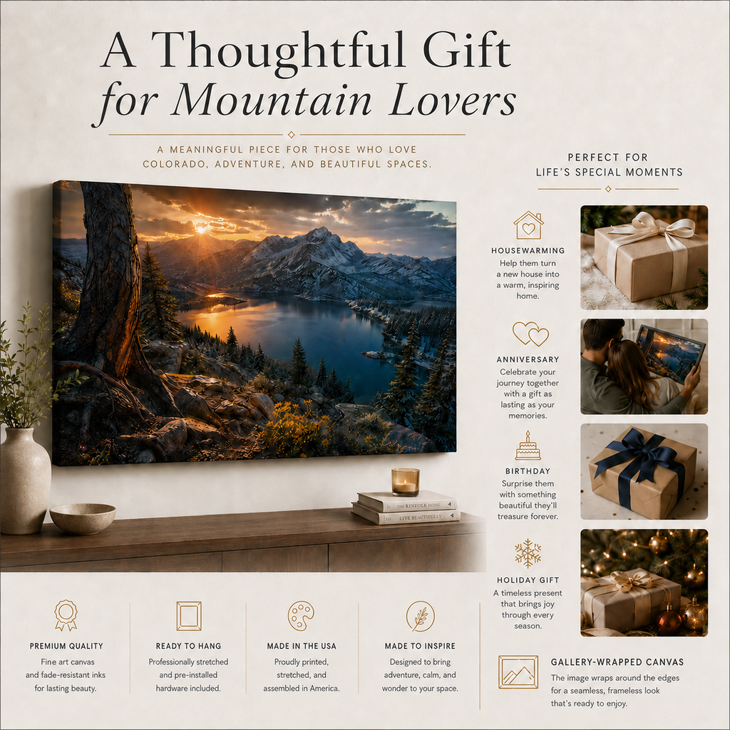 Dark Mountain Canvas Print, Colorado Alpine Landscape Wall Art