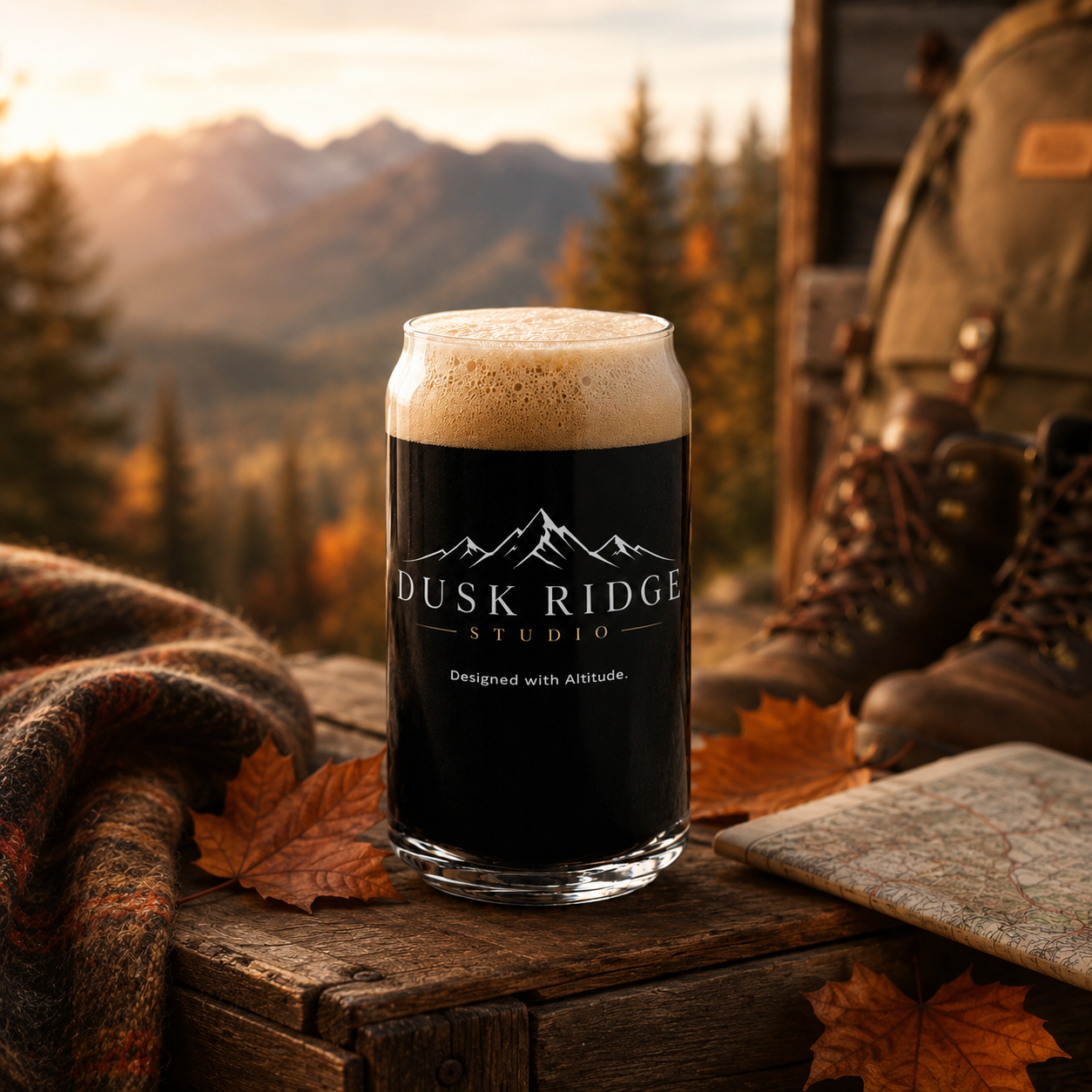 Dusk Ridge Studio Can-Shaped Glass, 16 oz