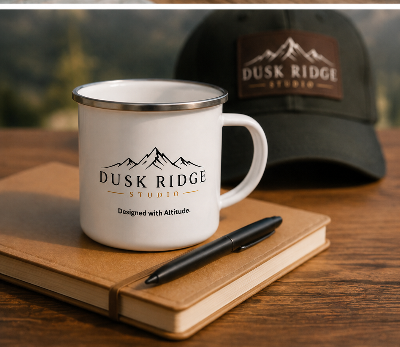 Dusk Ridge Studio Enamel Camp Mug, 12 oz