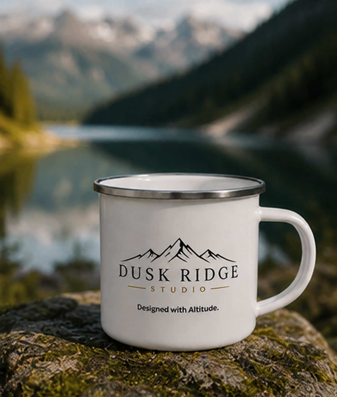 Dusk Ridge Studio Enamel Metal Camp Mug, 12 oz