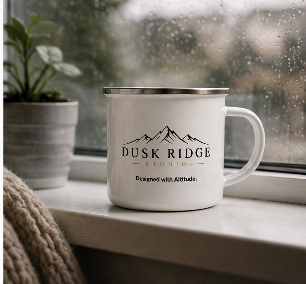 Dusk Ridge Studio Enamel Camp Mug, 12 oz