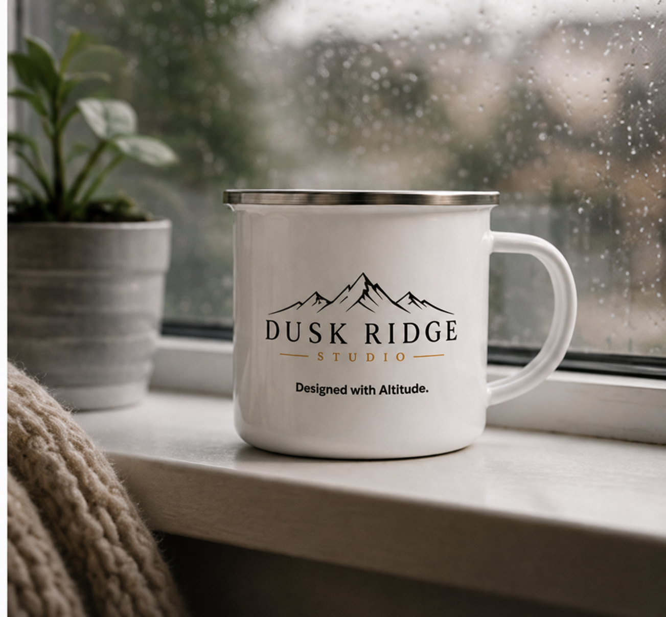 Dusk Ridge Studio Enamel Camp Mug, 12 oz
