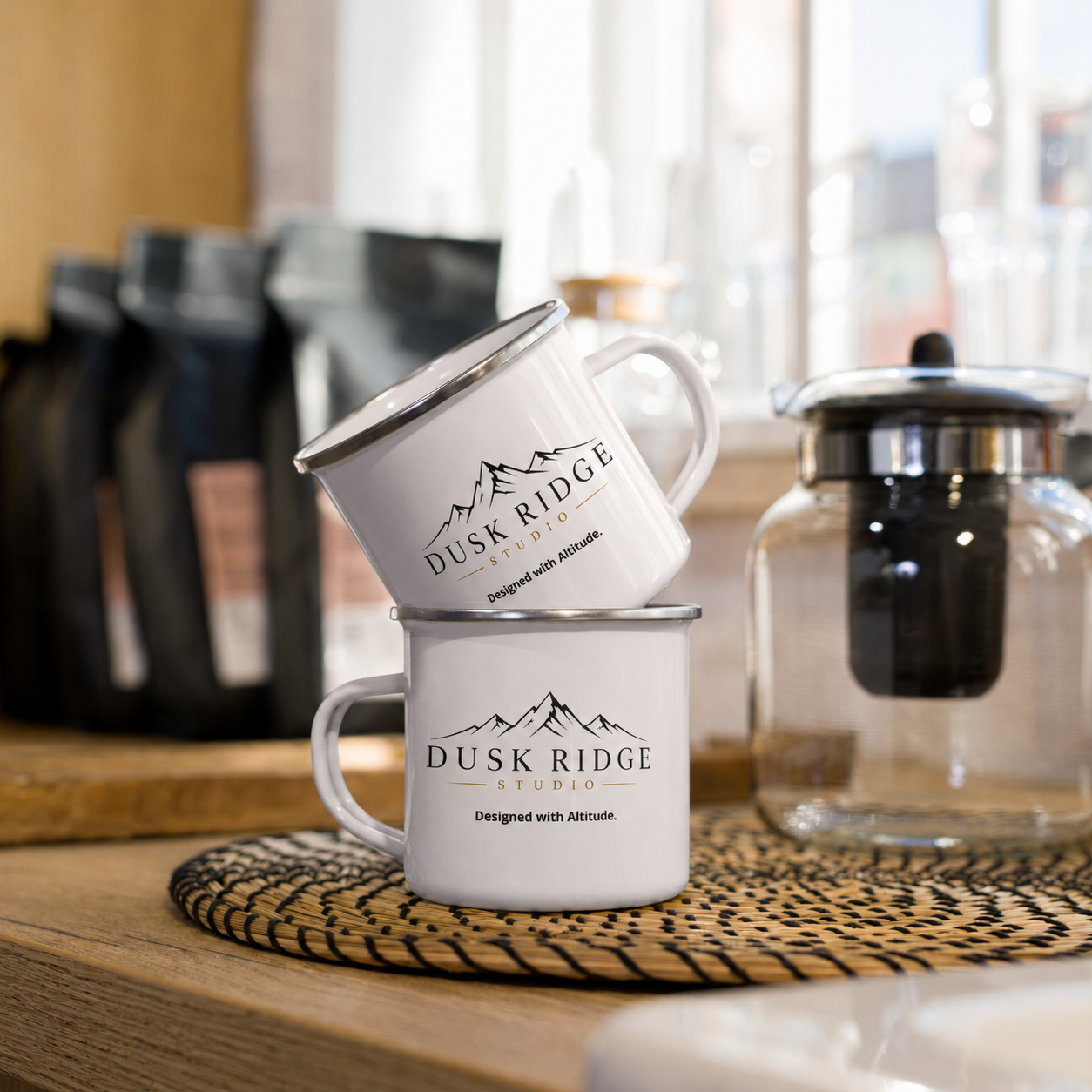 Dusk Ridge Studio Enamel Camp Mug, 12 oz