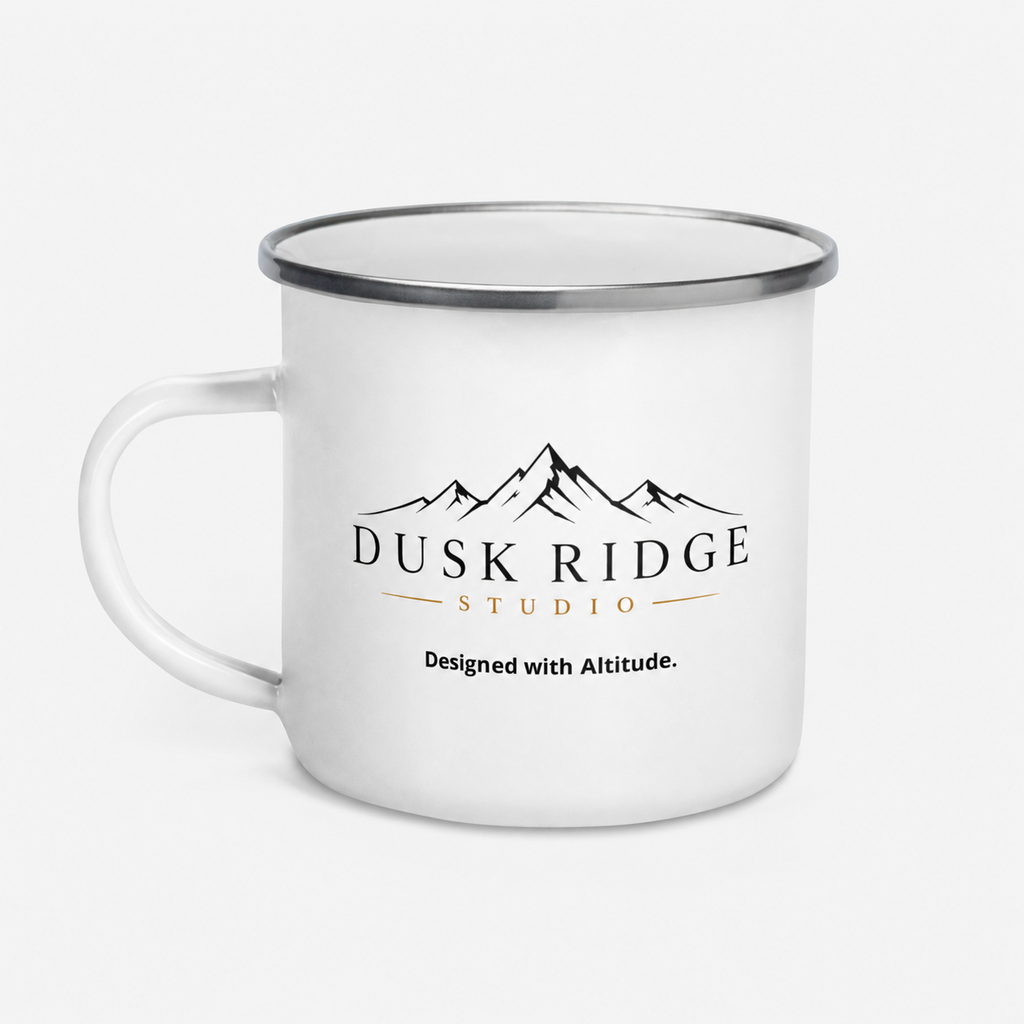 Dusk Ridge Studio Enamel Camp Mug, 12 oz