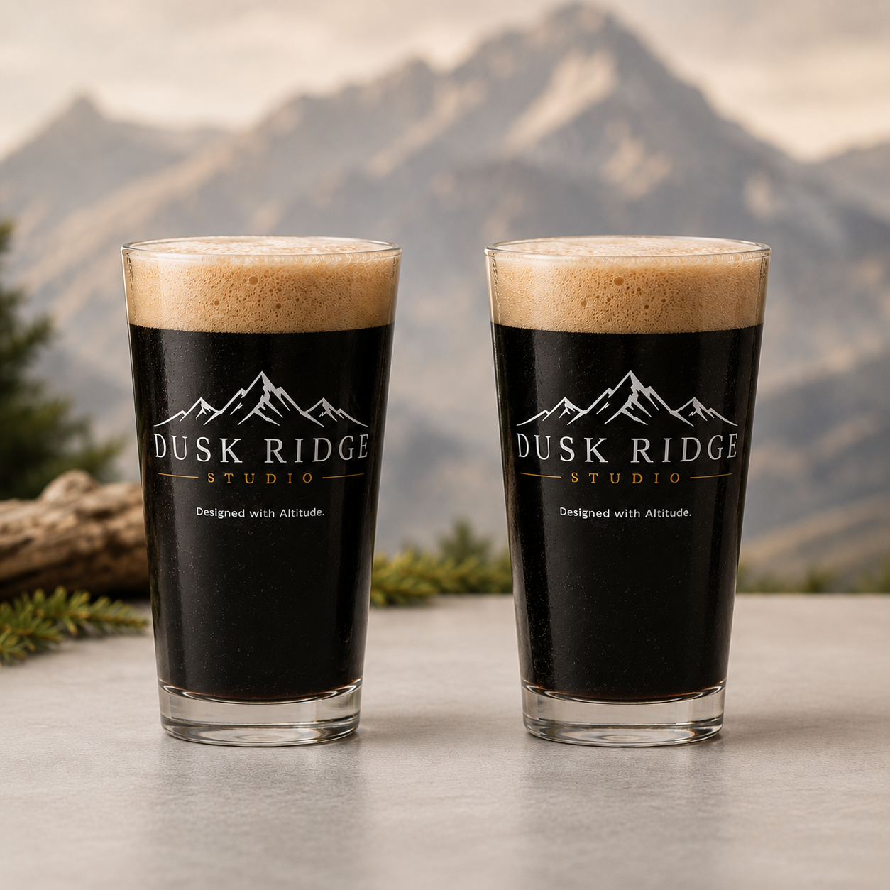 Dusk Ridge Studio Shaker Pint Glass, 16 oz