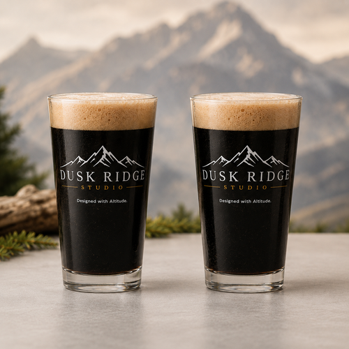 Dusk Ridge Studio Shaker Pint Glass, 16 oz