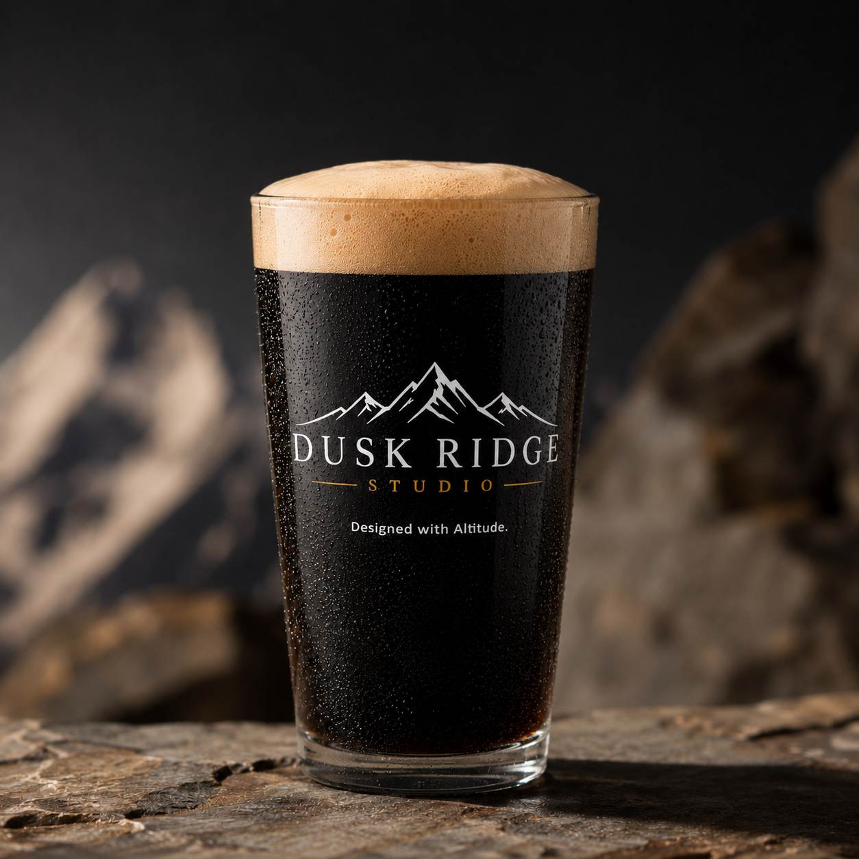 Dusk Ridge Studio Shaker Pint Glass, 16 oz